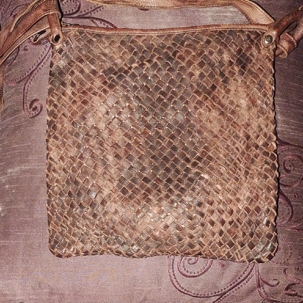 Woven Leather Lattico Crossbody Bag